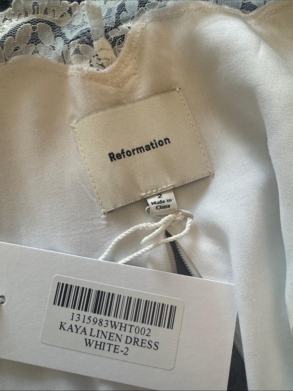 Reformation Kaya Linen Dress Ivory - Size 2 - Picture 5 of 6